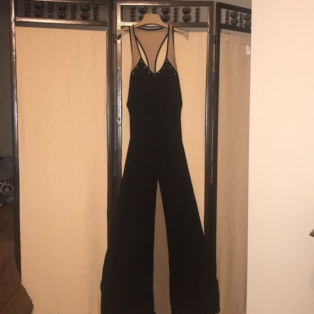 Mon Amour Black & Tan Long T  Back Dress